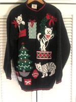 VINTAGE NUTCRACKER CAT CHRISTMAS SWEATER