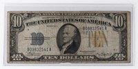 1934-A US $10 WWII NORTH AFRICA SILVER CERTIFICATE