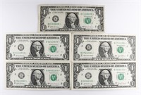 (5) x **STAR NOTE** US $1 FEDERAL RESERVE NOTES