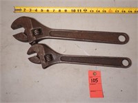 Pair of Crescent Adjustable Wrenches - 15" & 18"