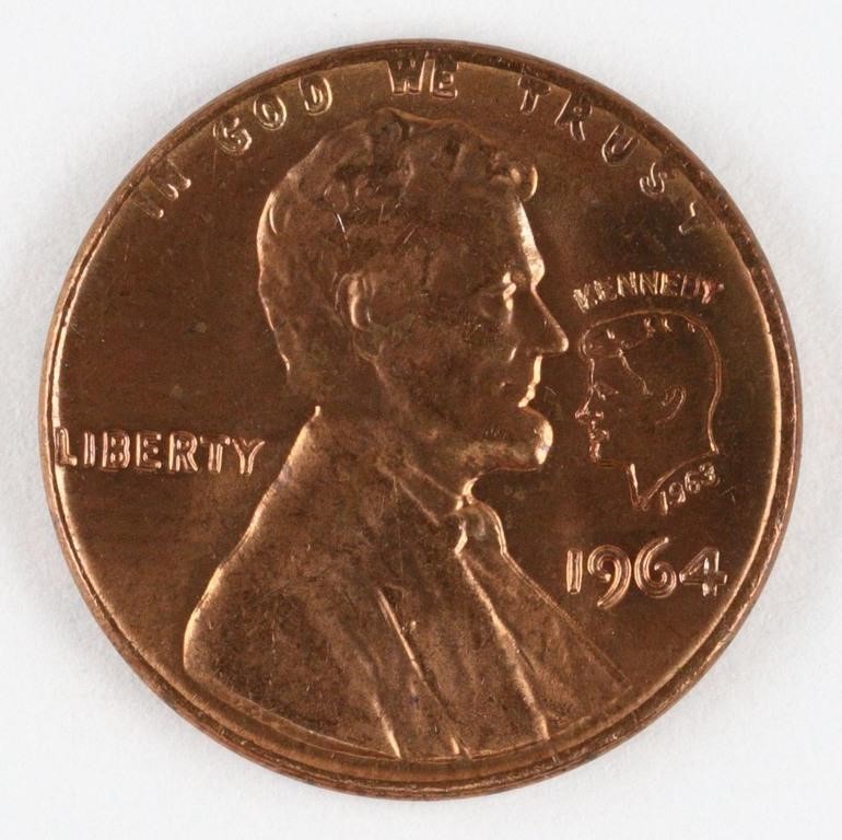 1964 LICOLN CENT - KENNEDY COUNTERSTAMP