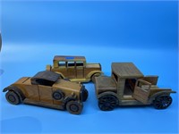 3 Wooden Cars