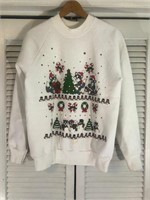 VINTAGE CAT CHRISTMAS SWEATSHRIT MEDIUM