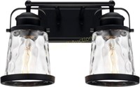 Lucidce 2 Light Vanity Wall Sconce  Hammered Glass