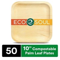 ECO SOUL 10 Compostable Palm Plates  50ct