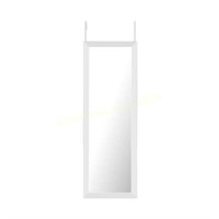 42x14in. White Framed Over Door Full Mirror