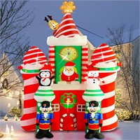 $55  10FT Christmas Inflatable Candy Castle LED