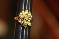 Gold Filled on Sterling and Gemstone Ring