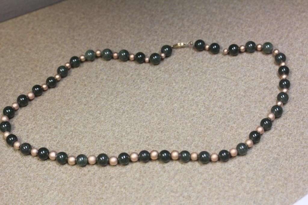 14Karat Gold and Jade Necklace