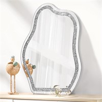 $36  20x16 Crush Diamond Mirror  Silver Frame