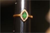 Gold Filled and Green Stone Ring