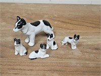 Dog Family Figurine Set Made in Japan
