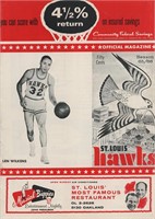 St. Louis Hawks Vintage Basketball Program with Le