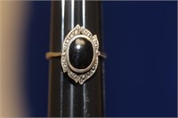 A Sterling and Onyx Ring
