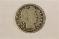 1899 Barber Silver Quarter
