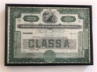 Framed Associated Gas And Electric Company Stock C