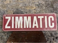 "ZIMMATIC" SPRINKLER SIGN DOUBLE SIDE 18"X48"