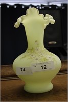 FENTON CUSTARD HAND PAINTED SIGNED 11"