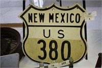 VINTAGE HEAVY NEW MEXICO US 380 SIGN