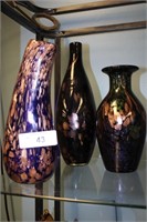 3PC SET OF MURANO VASES