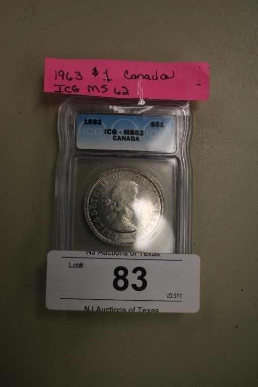 1963 $1 CANADA ICG MS 62