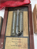 Pomeroys Valcanic Oil Liniment Pyschometer Antique
