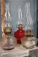 3PC VINTAGE OIL LAMPS