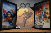 SUPERMAN AND 2 STAR WARS HANGING WALL ART