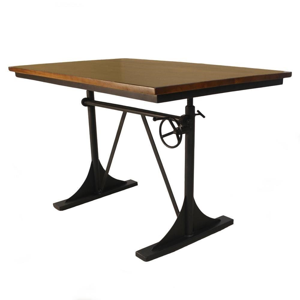 $438  Riley Elm and Black Adjustable Dining Table