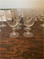 6 Stemmed glasses - Fostoria Holly Stemware