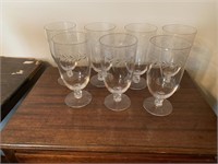 7 stemmed glasses - Fostoria Holly Stemware