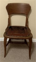 Antique Nailhead Trim Wooden Chair