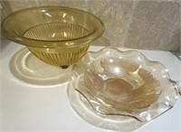 Yellow Glass Bowl & Luster Glass Bowl