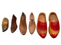 Group Lot - Wooden & Pottery Shoes
