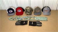 VINTAGE PINS, UNUSED BALL CAPS AND GLOVES