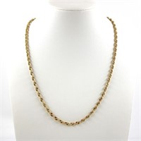 14 Kt Yellow Gold Rope Chain Necklace