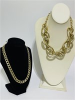 Mix lot jewelry necklaces thick gold tone jumbo