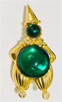 1950’s Vintage Brooch Pin Jelly Belly Green