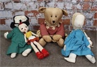 4 Vinrage Cloth Dolls: Anabelle Teddy-'88, two