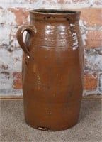 A Stoneware Albany Glazed Handled Churn or Jar,