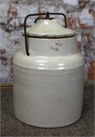 A Weir Stoneware Canning Jar, w/embossed lid, Vg