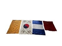 (4) Vintage International Cloth Flags