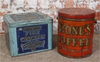 2 Country Store Tins, a Stones, Coffee & Iten