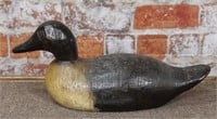 A Vintage Carved Wood Duck Decoy w/glass eyes,