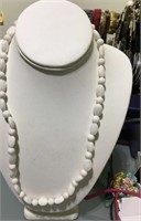 88- Vintage RMN Roman white stones bead necklace