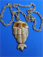 VINTAGE Articulated Owl Necklace Tancer II