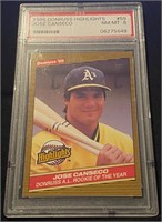 1986 Donruss Jose Canseco Baseball Card