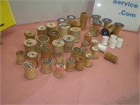 Sewing Thread Spools, Mostly Wooden