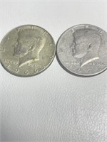 1966 Kennedy 1/2 40% Silver 1971 Kennedy 1/2