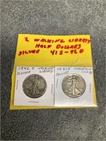 2 Walking Liberty Half-Dollars  1941S & 1942D